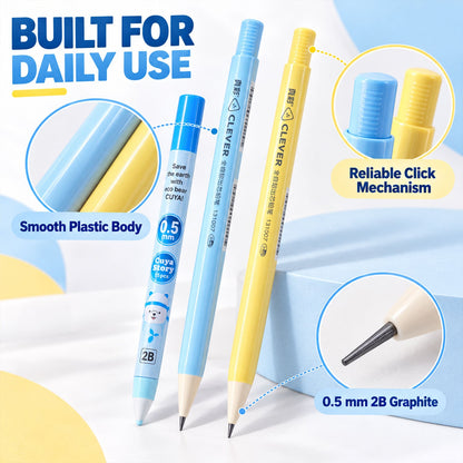 Retractable Mechanical Pencil Set With Eraser For School And Office Writing Use
