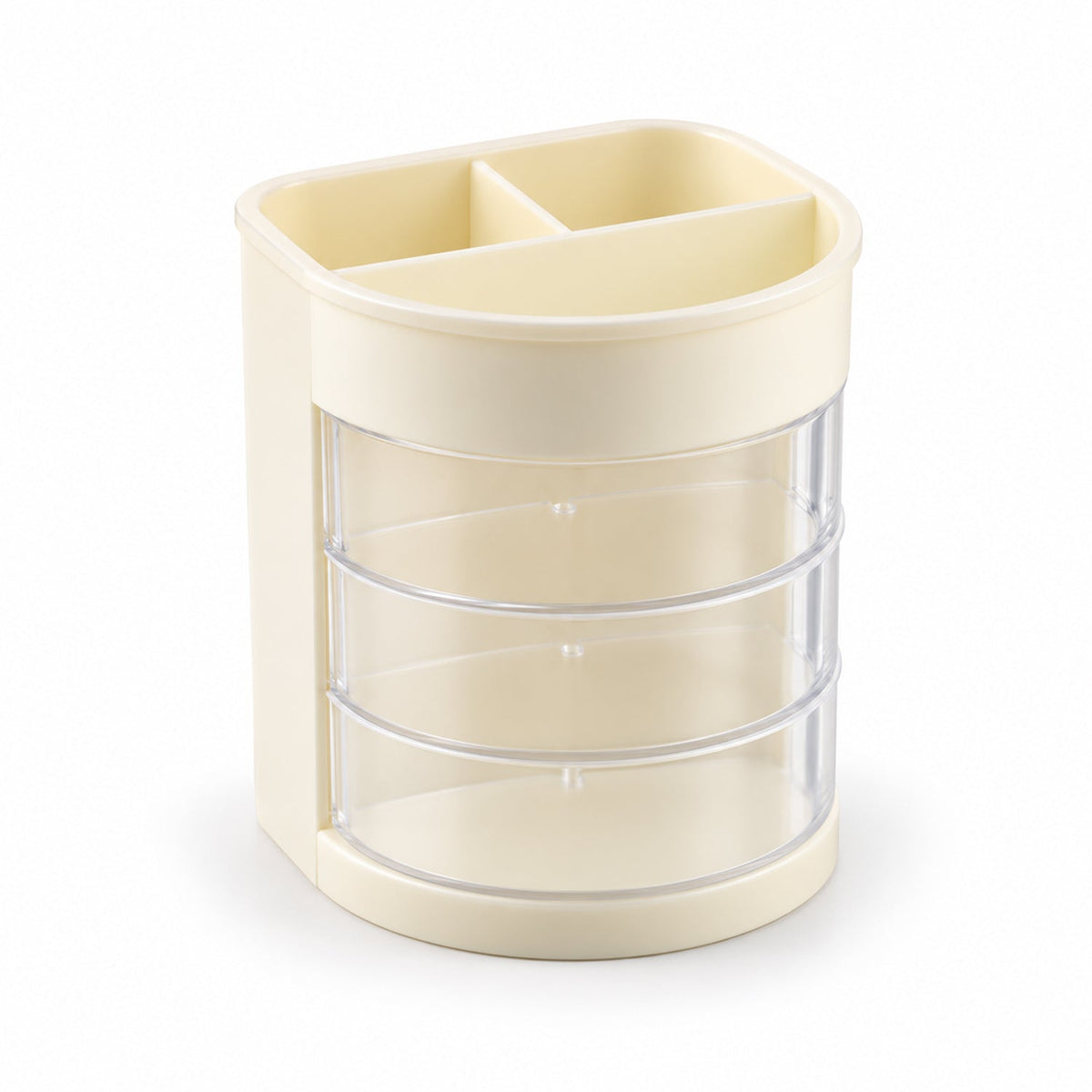 Plastic Pen Holder With 6 Compartments And Clear Drawers For Desk Organization