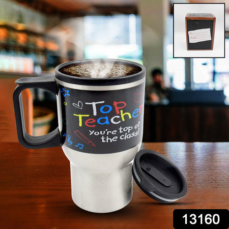 Stainless Steel Vacuum Glass Insulated Glass Coffee Mug (With Lid & Handle)