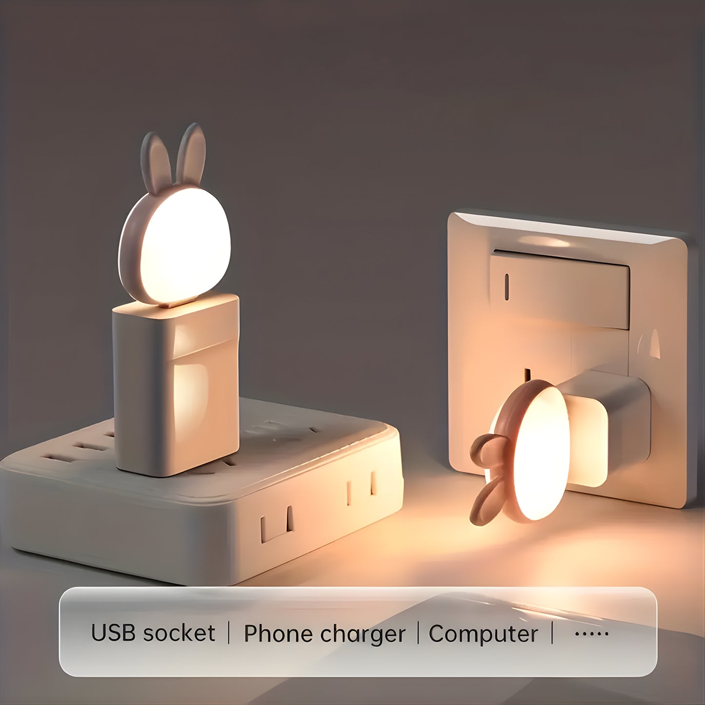 Cute USB Rabbit Night Light With Sound / Voice Activation