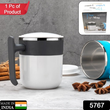 Stainless Steel Lid Cover Hot Coffee/Tea Mug (1 Pc )