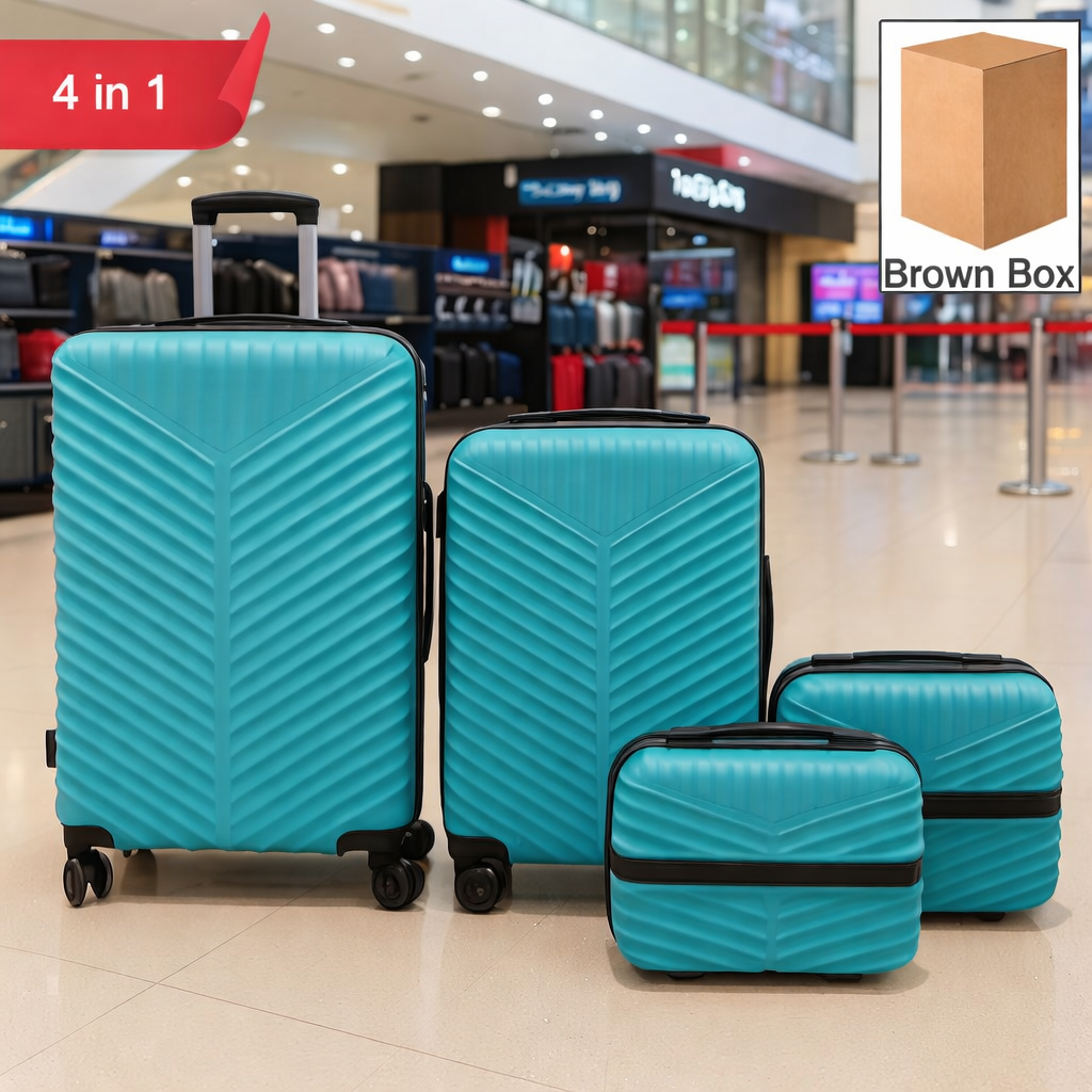 4-in-1 Luggage Set – Durable and Stylish Hard Shell Suitcase Set with 4 Different Sizes for Travel | Includes Large, Medium, Small, and Cabin Size Bags
