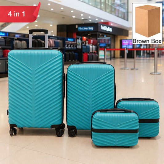 4-in-1 Luggage Set – Durable and Stylish Hard Shell Suitcase Set with 4 Different Sizes for Travel | Includes Large, Medium, Small, and Cabin Size Bags
