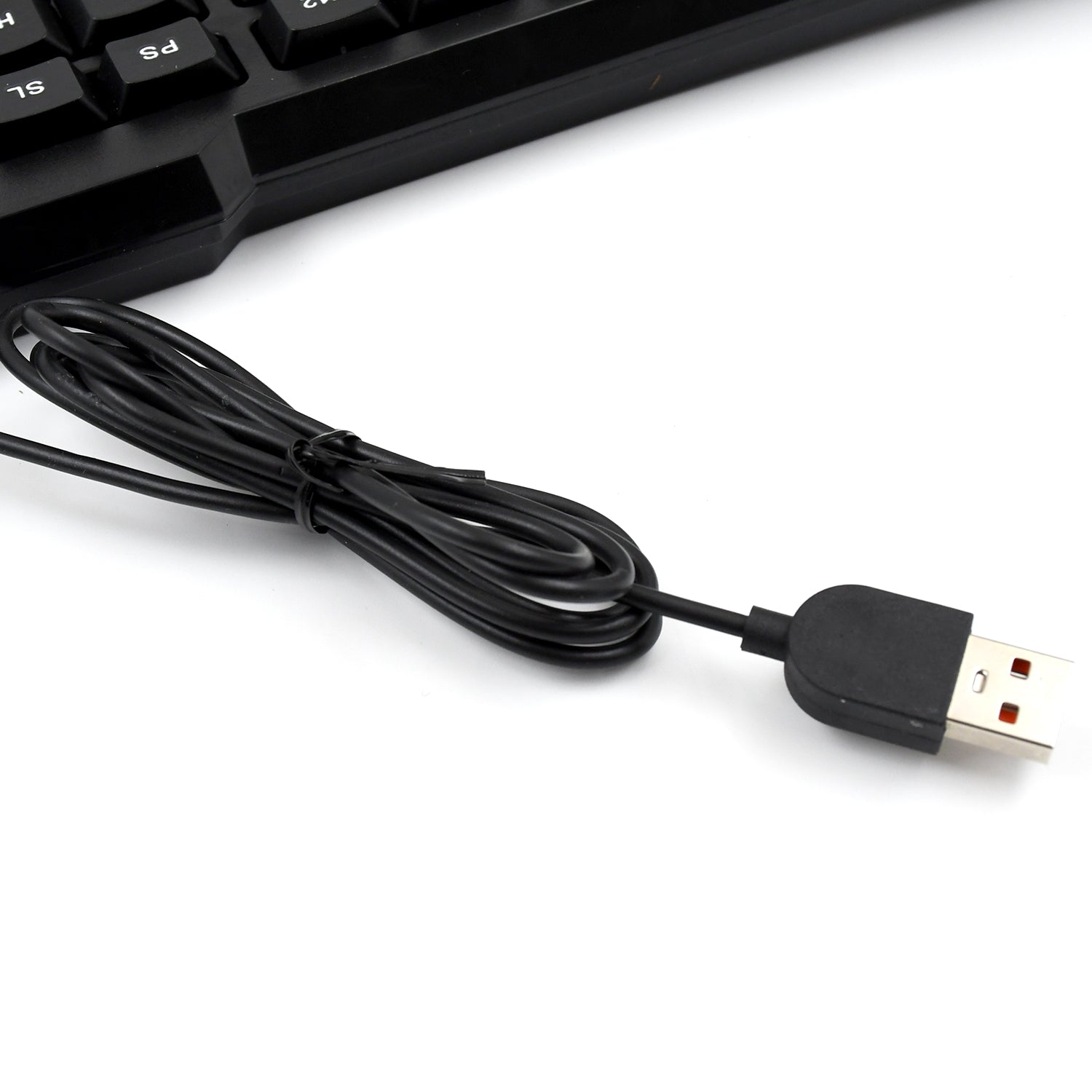 Wired USB Keyboard 104 Keys Ergonomic Plug and Play Keyboard for Home Office Laptop and Desktop Computer (1 Pc)