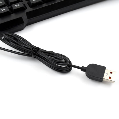 Wired USB Keyboard 104 Keys Ergonomic Plug and Play Keyboard for Home Office Laptop and Desktop Computer (1 Pc)