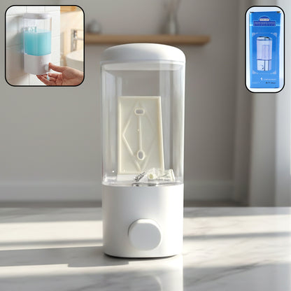 Wall-Mounted Liquid Soap and Hand Wash Dispenser 500 ml, Manual Push-Button Refillable Dispenser for Bathroom, Kitchen, Office and Commercial Wash Areas (1 Pc)