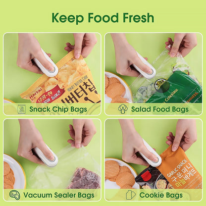 Mini Bag Sealer 2-in-1 – Heat Sealer & Cutter (USB Rechargeable)