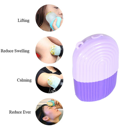 Reusable Beauty Ice Roller for Face and Eye Massage | Silicone Facial Ice Roller for Puffiness, Pore Care and Skin Cooling | Purple (1 Pc)