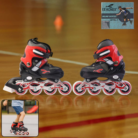 Professional Adjustable Inline Skates for Kids and Adults High Speed Roller Skating Shoes with Safety Straps PU Wheels and Aluminum Frame for Outdoor Sports Fitness and Recreation (Medium Size)
