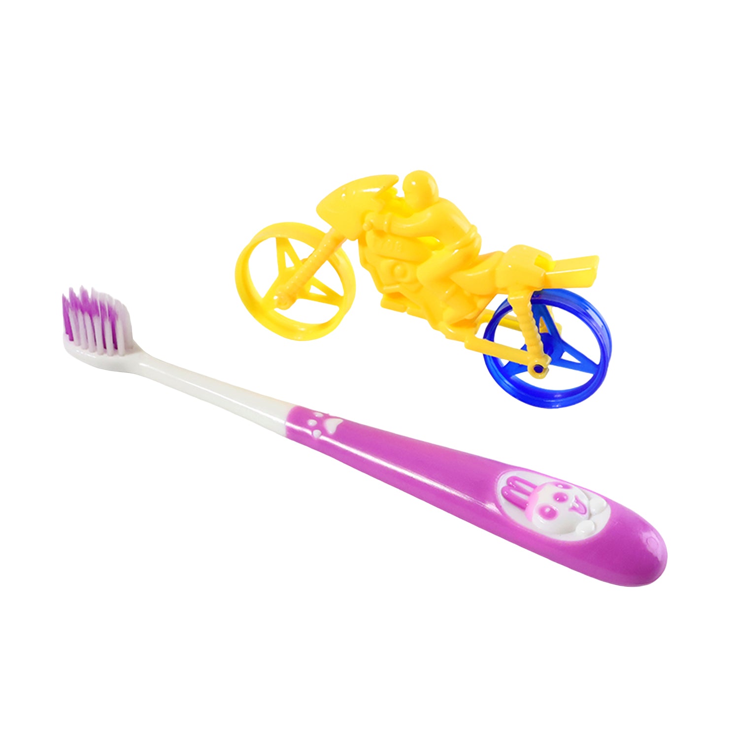 Kids Toothbrush and Bike Toy Set – Fun and Interactive Oral Care Combo for Kids | Includes Panda-Themed Toothbrush and Motorcycle Toy | Perfect for Little Ones