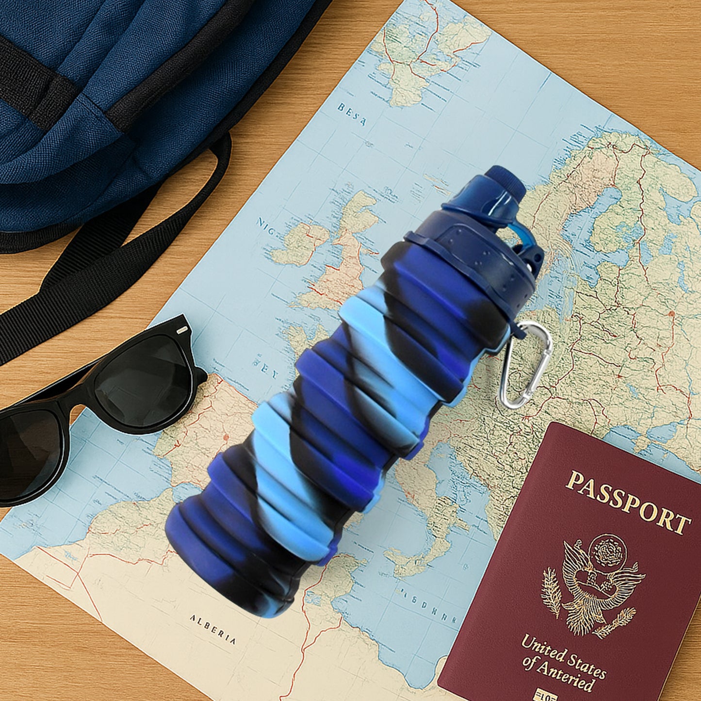 Foldable Silicone Water Bottle – 500 ML | Leak-Proof, Portable Sports, Travel
