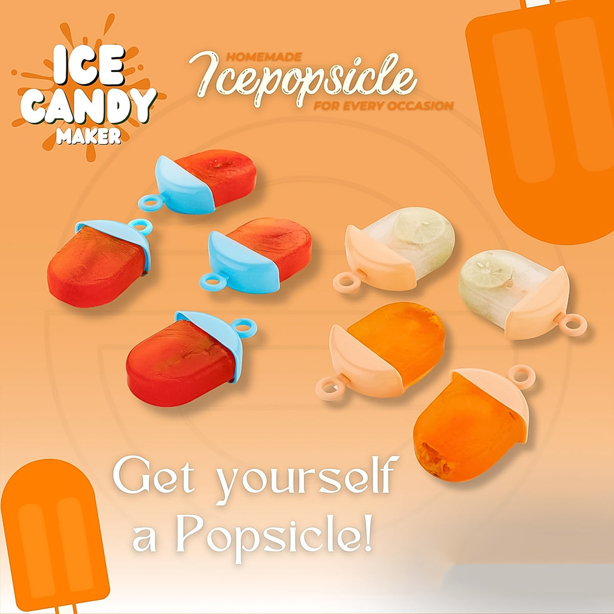Plastic Ice Candy Maker 4 Compartment Grid Kulfi Candy (1 Pc)