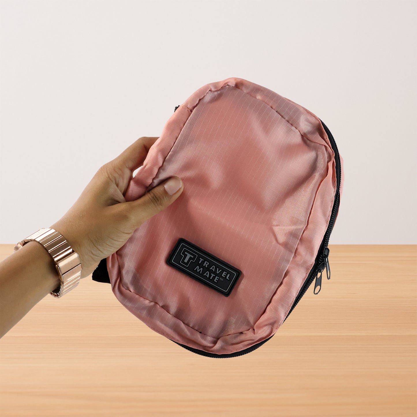 Premium Travel Mate Hanging Toiletry Bag Organizer – Waterproof Foldable Multi-Layer Travel Pouch with Hook for Makeup, Toiletries, Shaving Kit & Personal Essentials (1 Pc)