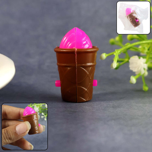 Mini Ice Cream Cone Toy – Cute Miniature Pretend Play Toy for Kids – Colorful Plastic Collectible Ice Cream Design with Movable Parts, Safe and Lightweight Pocket Toy for Role Play, Return Gifts and Dollhouse Sets (1 Pc)