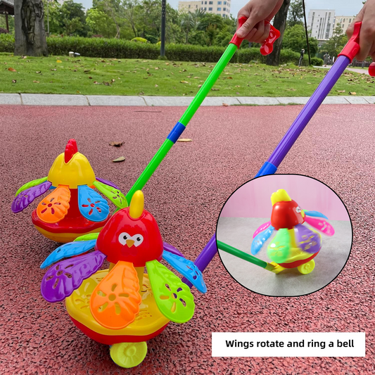 Carnival Chicken Toy for Kids, Colorful Fun Push Toy with Rolling Sound, Perfect for Toddlers, Interactive Play, and Early Motor Skill Development – 1 Pc