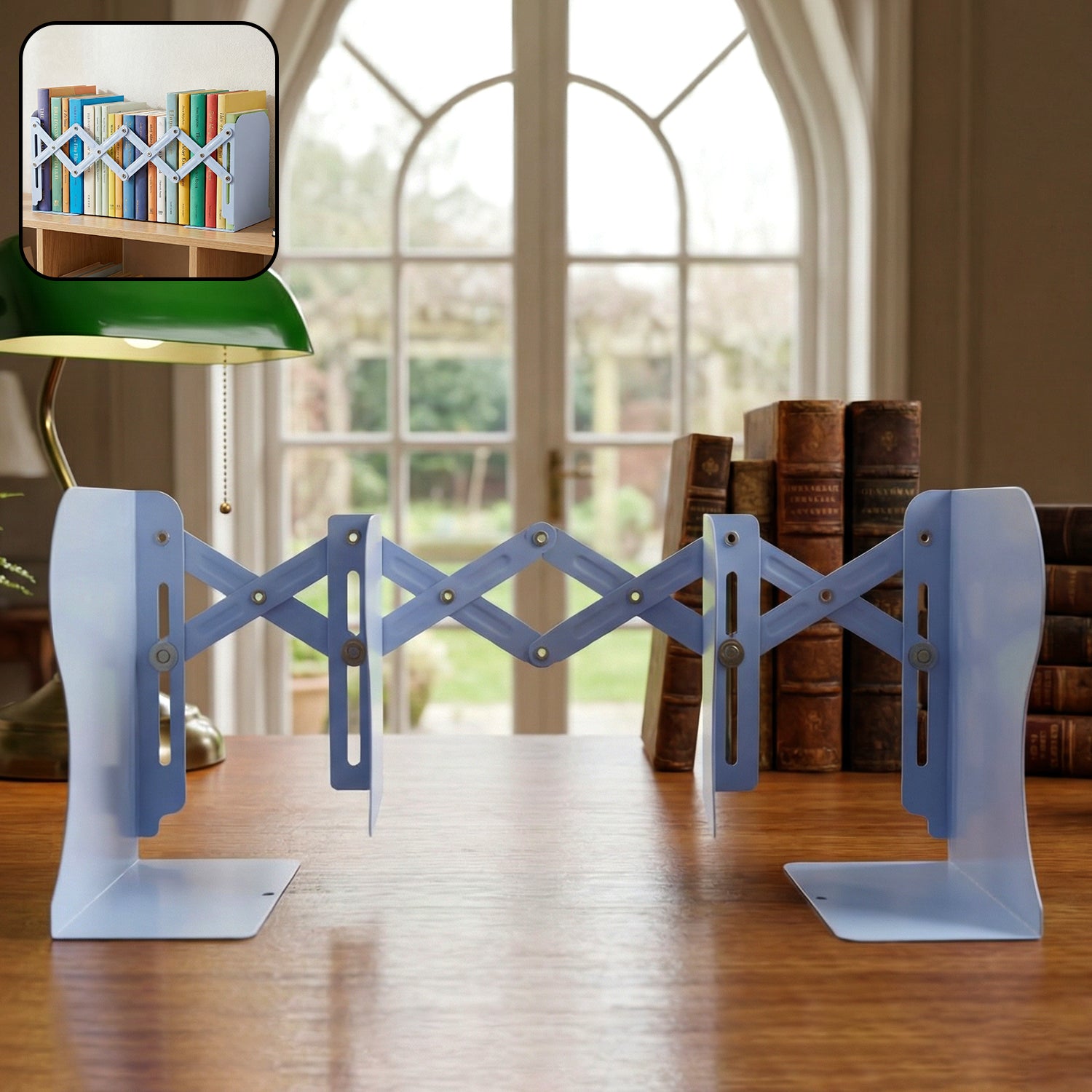 Adjustable Expandable Book Stand with Foldable Scissor Design Desk and Shelf Book Organizer for Home Office and Study (1 Pc)