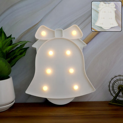 Bell Shape LED Decorative Night Light Battery Operated Marquee Lamp for Kids Room Bedroom Party Home Decoration Wall and Table Decor