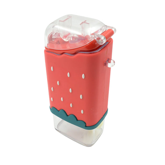 Portable Cute Water Bottle for Kids Ice Cream Shape Popsicle Water Bottle with Straw Adjustable Shoulder Strap BPA Free Leakproof 300ML