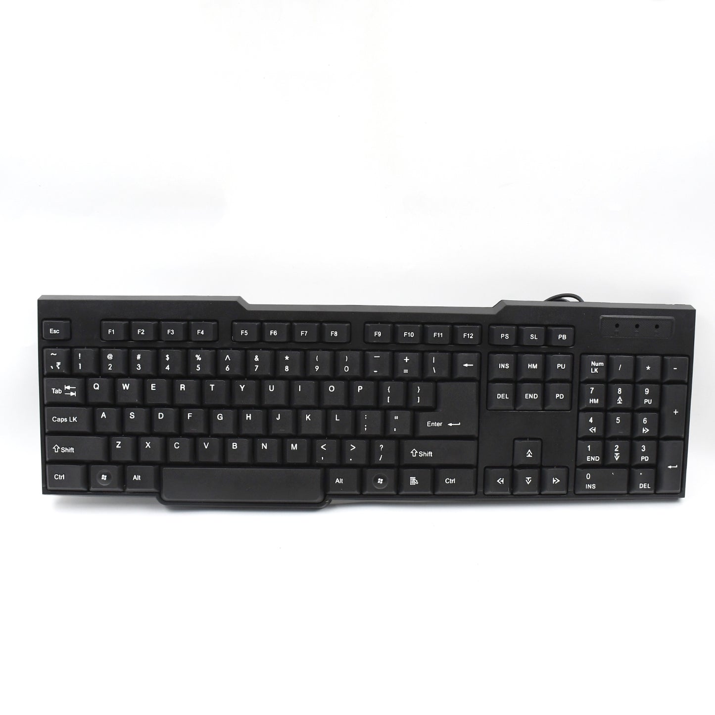 Wired USB Keyboard 104 Keys Ergonomic Plug and Play Keyboard for Home Office Laptop and Desktop Computer (1 Pc)