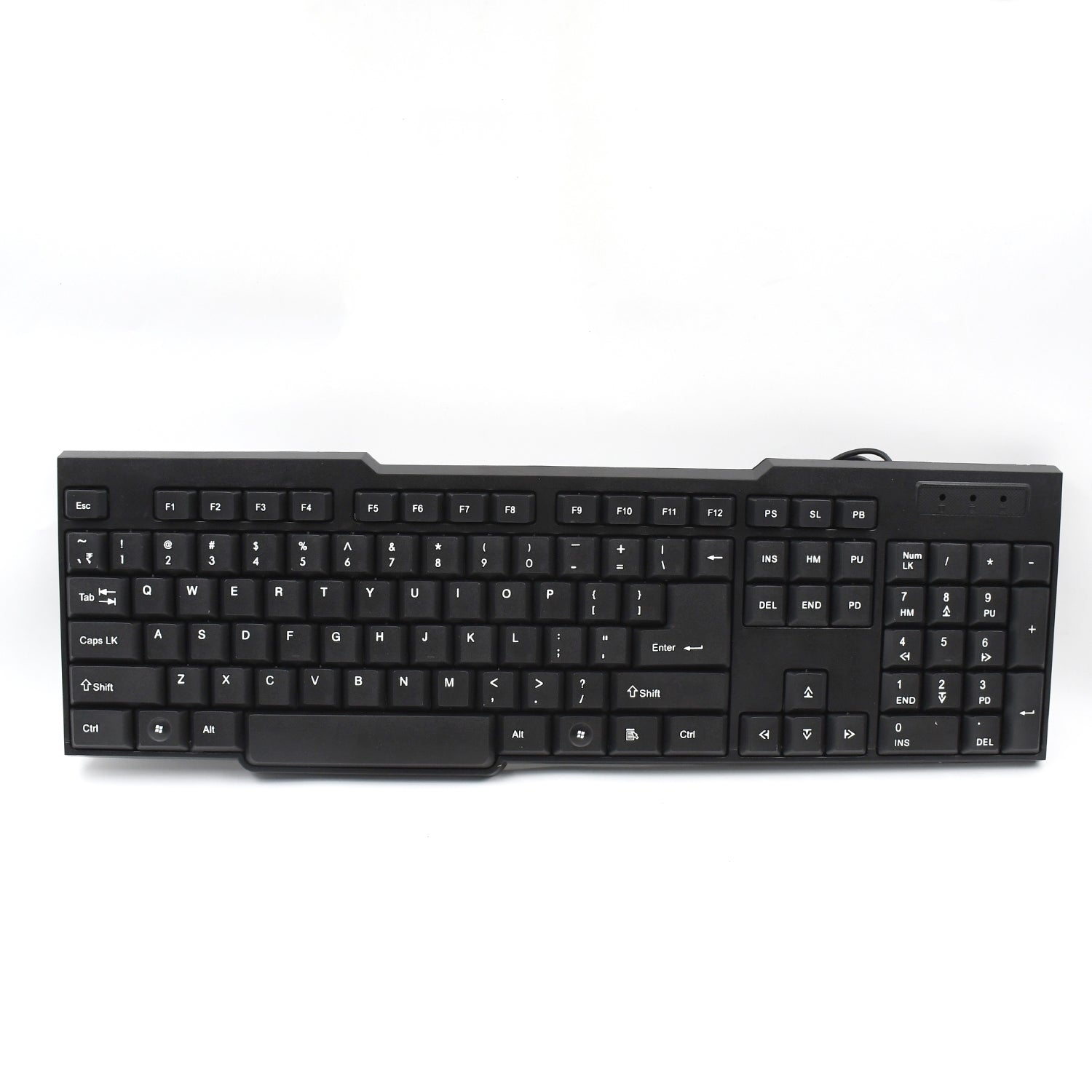 Wired USB Keyboard 104 Keys Ergonomic Plug and Play Keyboard for Home Office Laptop and Desktop Computer (1 Pc)