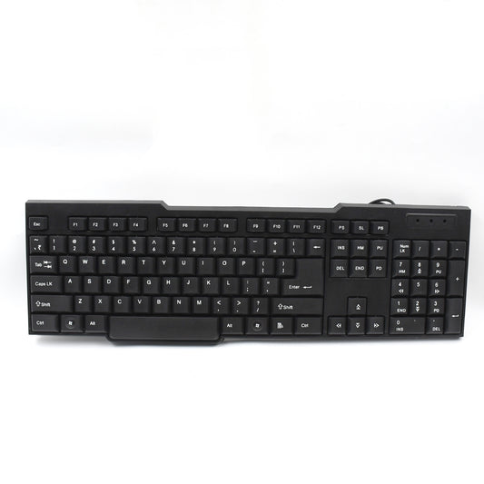 Wired USB Keyboard 104 Keys Ergonomic Plug and Play Keyboard for Home Office Laptop and Desktop Computer (1 Pc)
