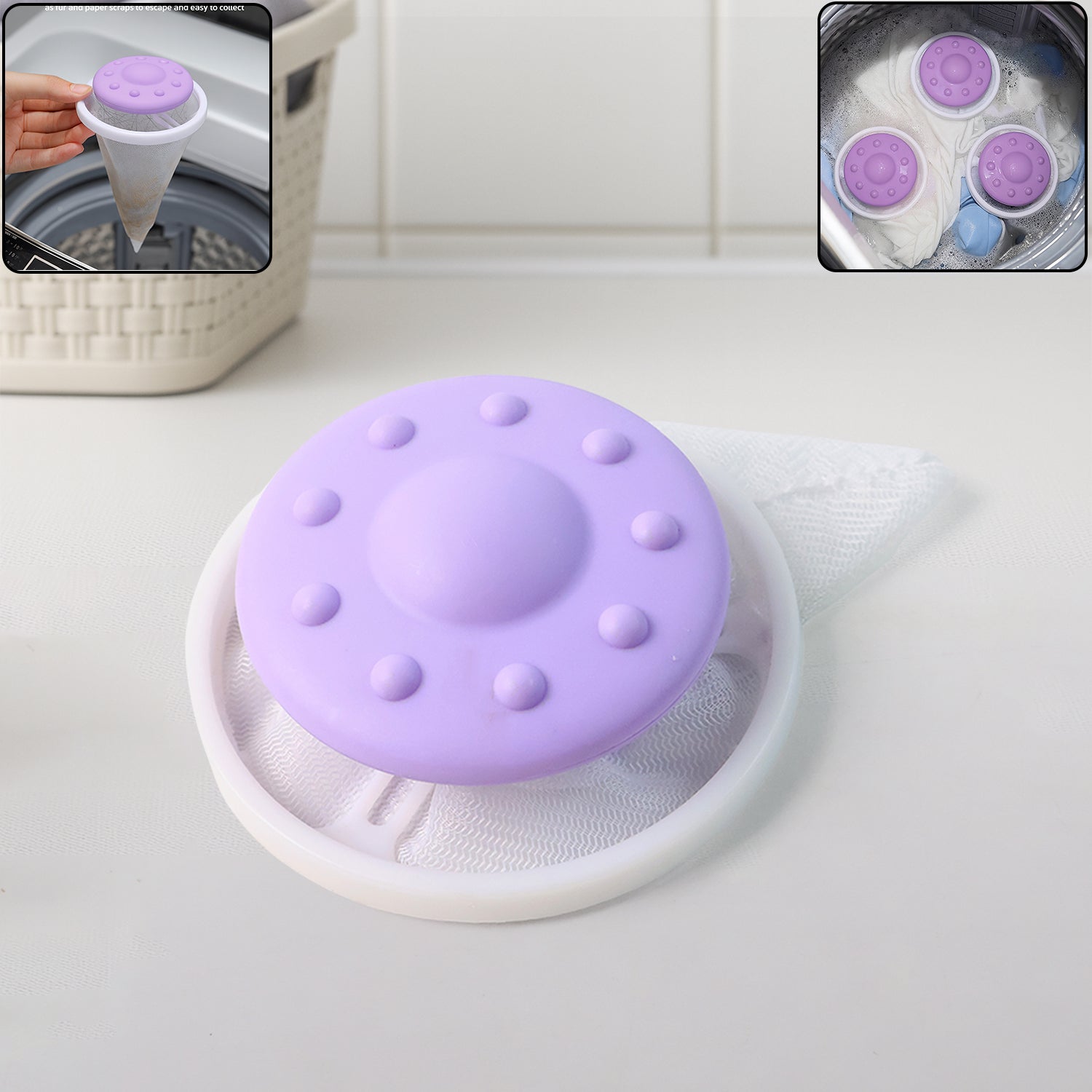 Floating Washing Machine Lint Mesh Filter Bag – Reusable Hair and Lint Catcher Net for Automatic Washing Machines (1 Pc)