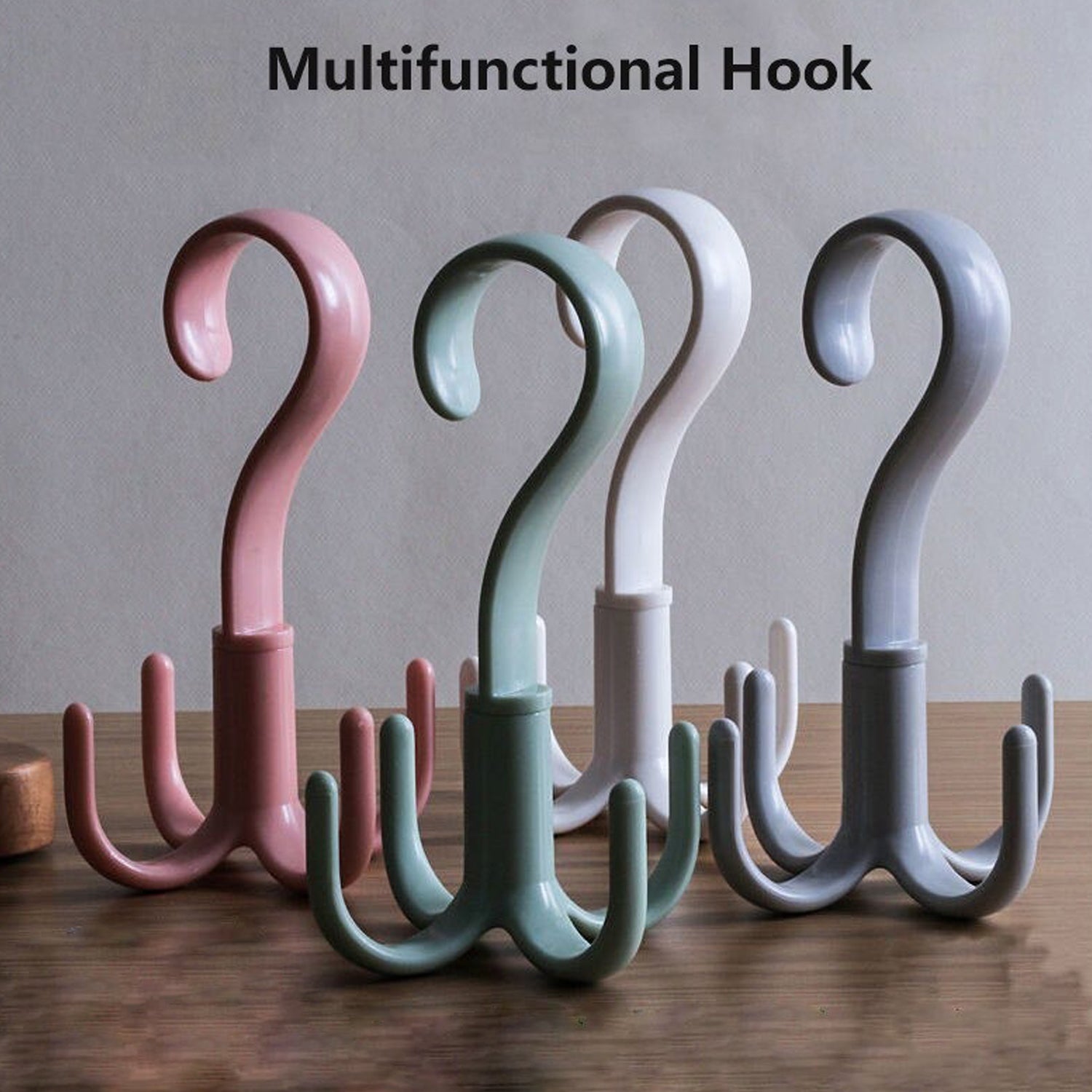 4 Claw 360 Degree Rotating Purse Rack and Handbag Hanger Hook | Multi Function Closet Organizer for Bags, Belts, Scarves, Ties and Accessories (1 Pc)