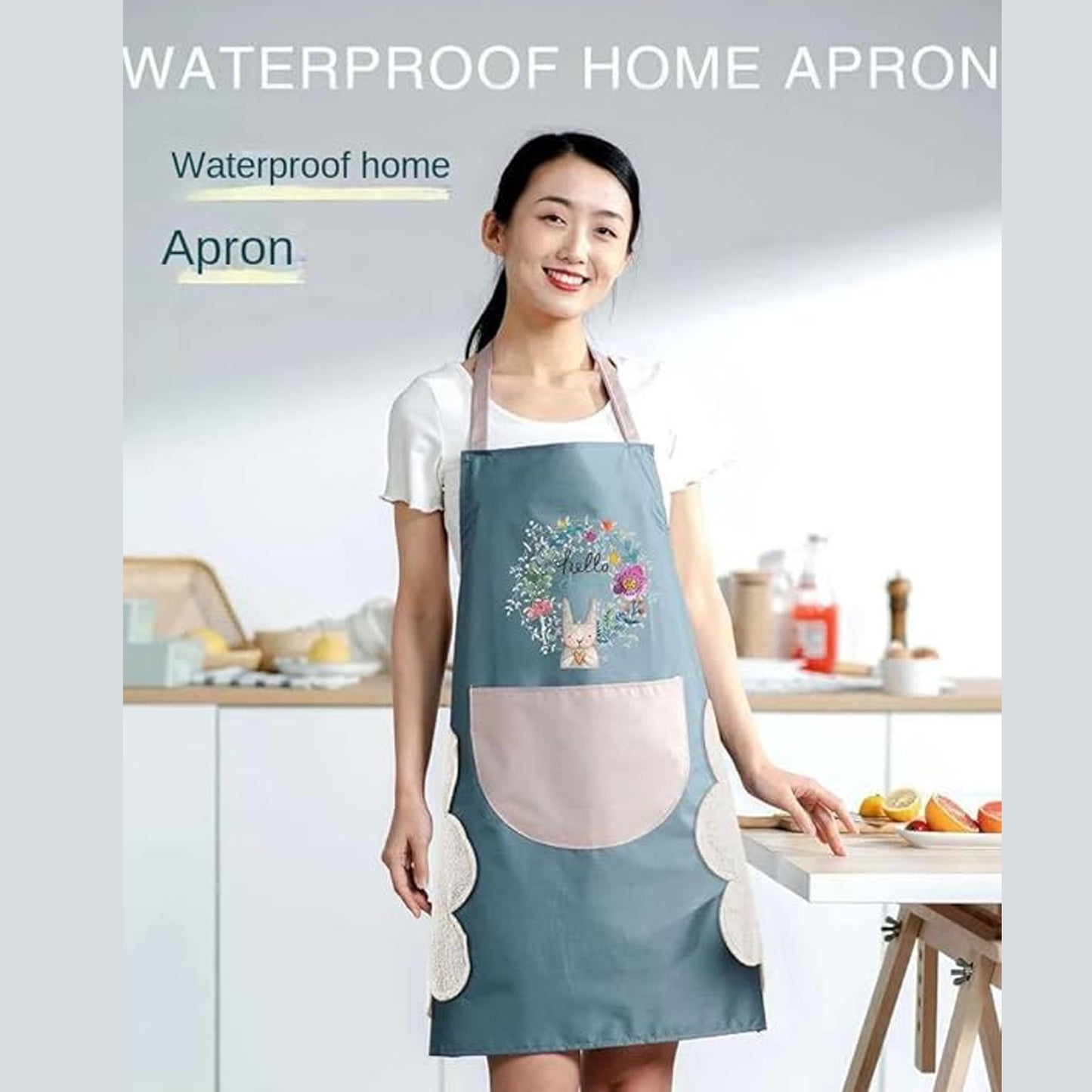 Multipurpose Kitchen Cooking Apron with Front Pocket – Protective Work Apron for Home Cooking, Baking, Cleaning & Daily Kitchen Tasks (1 Pc)