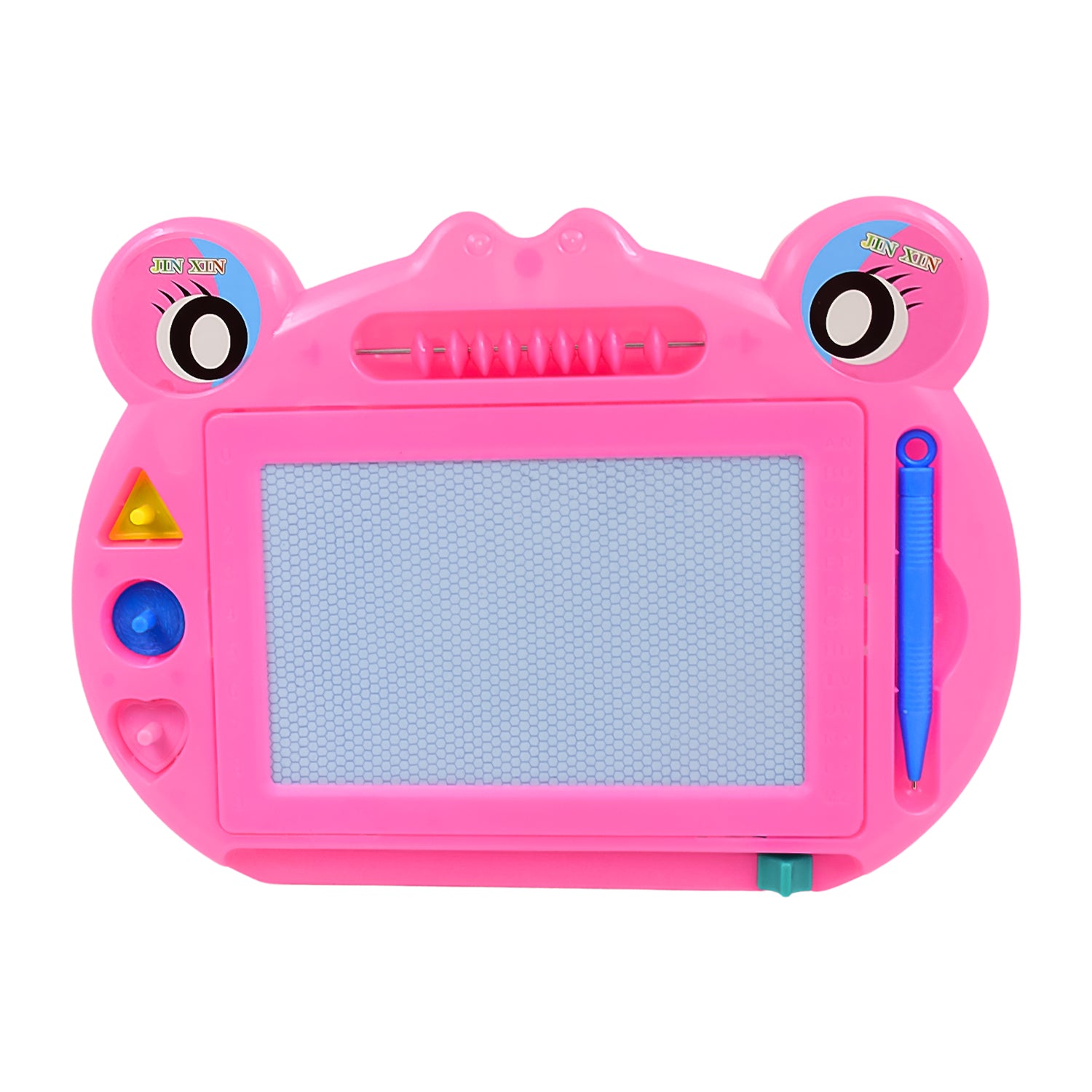 Frog Magic Sketch Slate and Drawing Board for Kids – Educational Erasable Writing Tablet with Pen and Shape Stencils (28 × 20 cm)