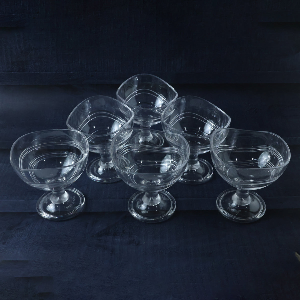 Supermom Creamy Dessert Bowl, Unbreakable Polycarbonate Ice Cream Cups with Stem, Transparent Pedestal Dessert Glasses for Party Serving