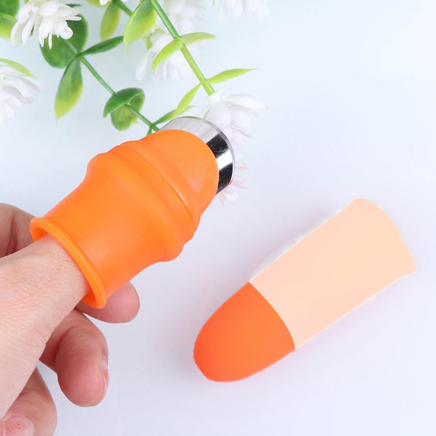 1 Pair V Thumb Cutter with Storage Box – Finger Knife Cutter for Vegetable Harvesting, Peeling and Cutting