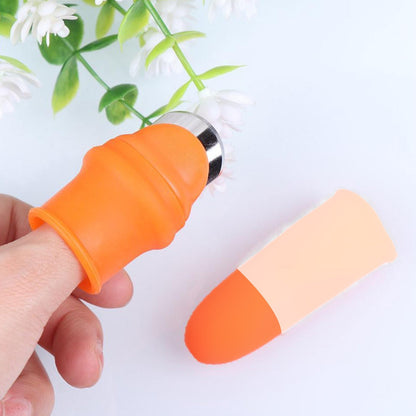 1 Pair V Thumb Cutter with Storage Box – Finger Knife Cutter for Vegetable Harvesting, Peeling and Cutting