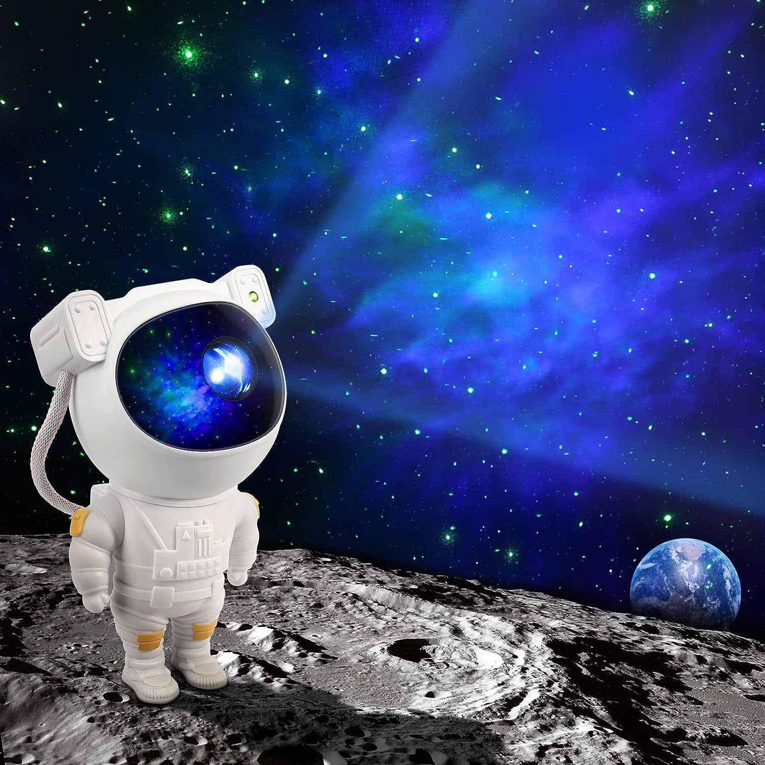Astronaut Galaxy Star Projector Night Light with Remote Control and Timer 360° Rotating Space Nebula Sky Lamp for Kids Bedroom Room Decor