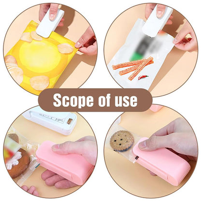 Portable Mini Heat Sealer Machine for Plastic Bags Handheld Battery Operated Bag Sealer for Snacks Food Storage Kitchen Travel and Daily Use (1 Pc)
