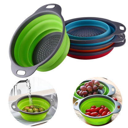 Round Silicone Strainer | Foldable, Heat-Resistant Kitchen Colander (1 Pc)