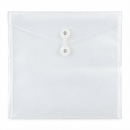 Plastic Document File Folder with String Closure, Translucent Expandable Envelope File Organizer for Documents, Certificates, Bills and Home Paperwork