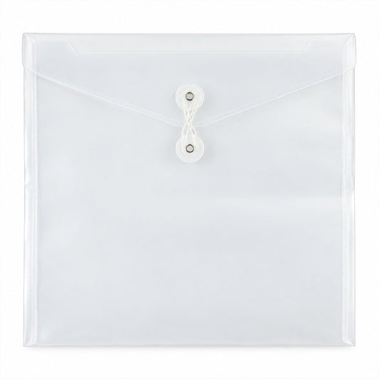 Plastic Document File Folder with String Closure, Translucent Expandable Envelope File Organizer for Documents, Certificates, Bills and Home Paperwork