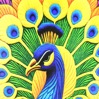 Peacock Design Anti-slip Floor Mat - (1 Pc) Soft Velvet Touch, Quick-Dry, Easy-Clean Home Decor Rug