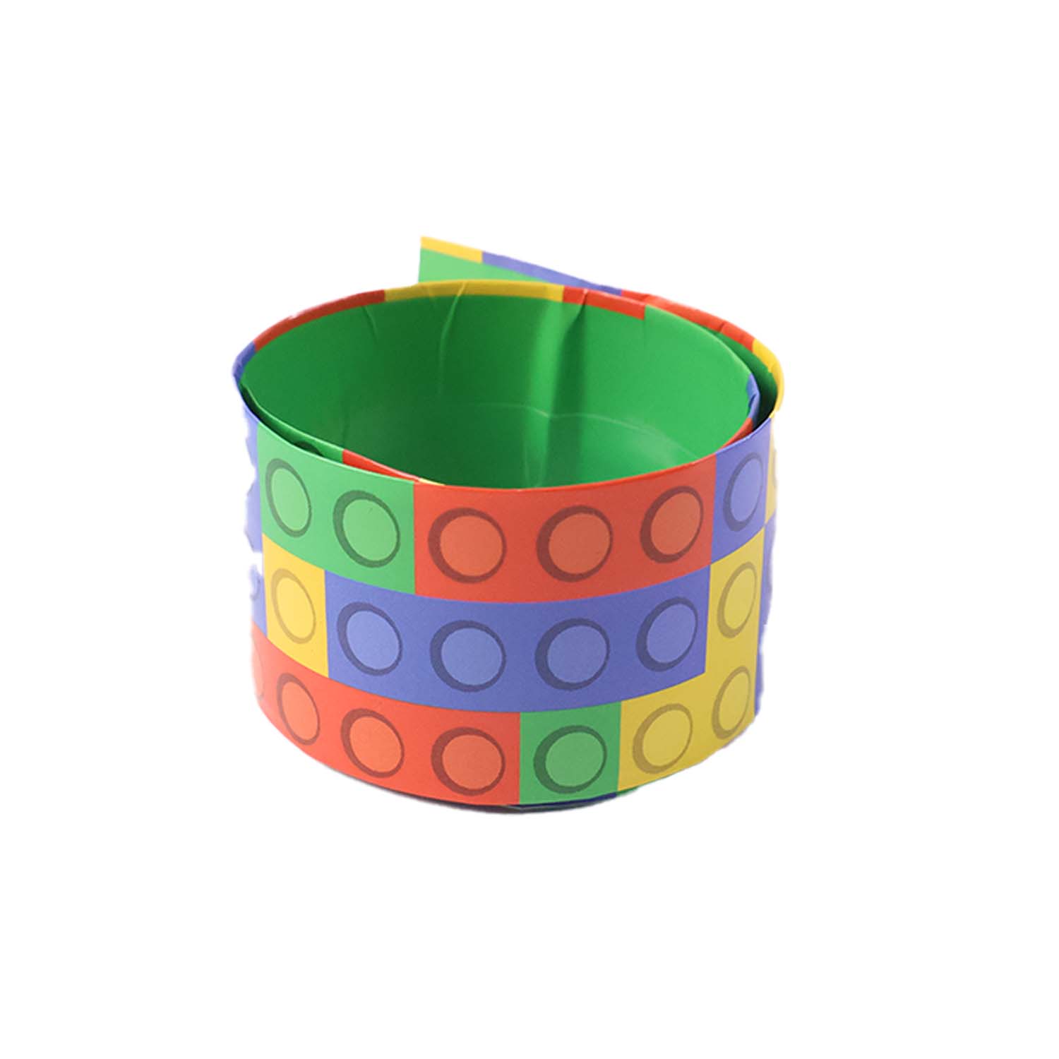 Colorful Snap Slap Bracelet Toy Set – 1 Pc Fun Wrist Band Toys for Kids, Multicolor Brick Pattern Snap-On Bracelets for Party Favors, Return Gifts and Playtime Fun