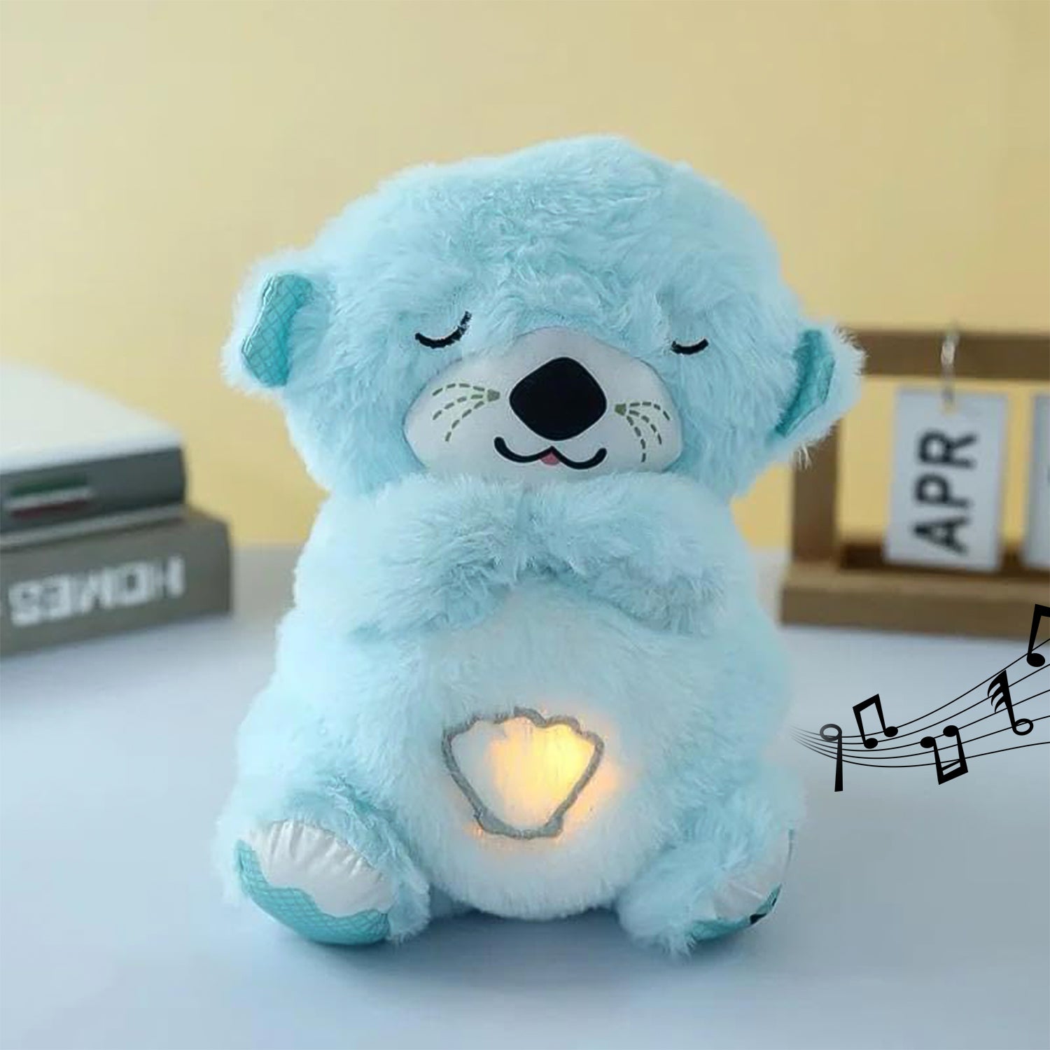 Soft Plush Musical Teddy Bear Toy with LED Light – Glowing Stuffed Animal Night Light for Babies, Kids and Gifting (1 Pc)