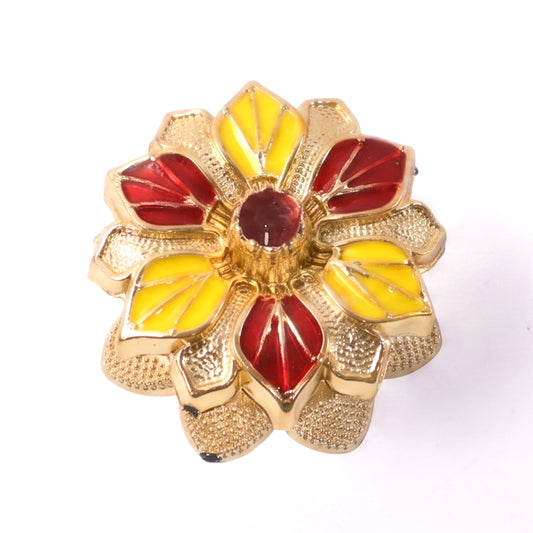 Decorative Golden Kankavati Kumkum Box Traditional Sindoor Holder for Pooja, Temple, Worship and Decoration (1 Pc)