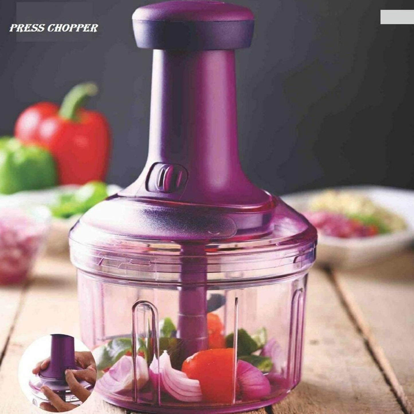 Premium Push Chopper 1100 ML – Manual Vegetable & Fruit Chopper with Easy Press Action (1 Pc)