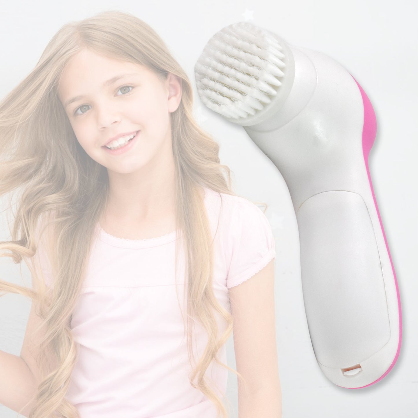 Electric Facial Cleansing Brush and Face Massager – Waterproof Beauty Care Machine for Deep Cleansing, Exfoliation, Blackhead Removal and Skin Massage with 2 AA Batteries Included