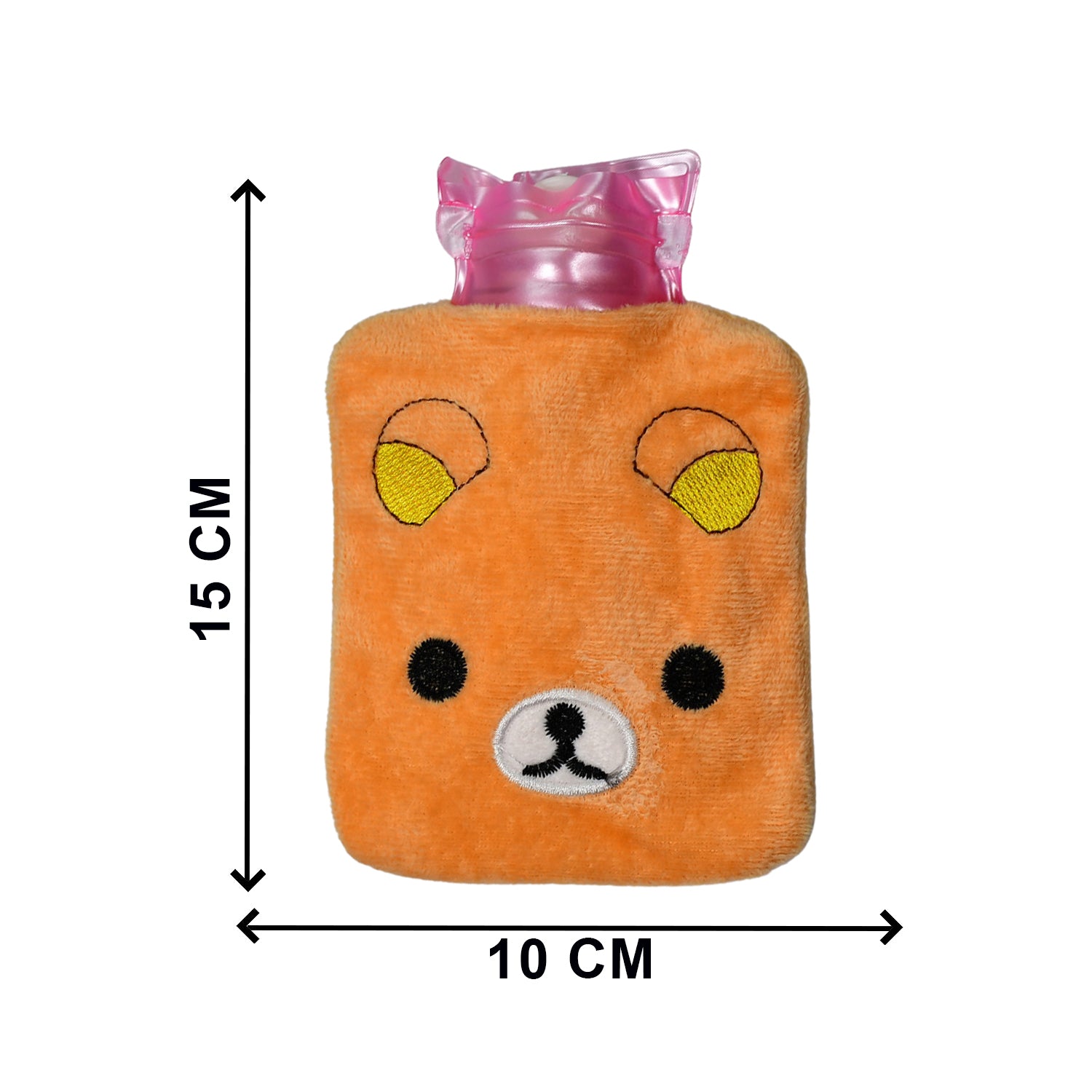 Orange Panda Small Hot Water Bag with Soft Cover – Portable Natural Rubber Heat Therapy Bottle for Pain Relief, Menstrual Cramps, Neck, Shoulder, Back and Hand Warmer