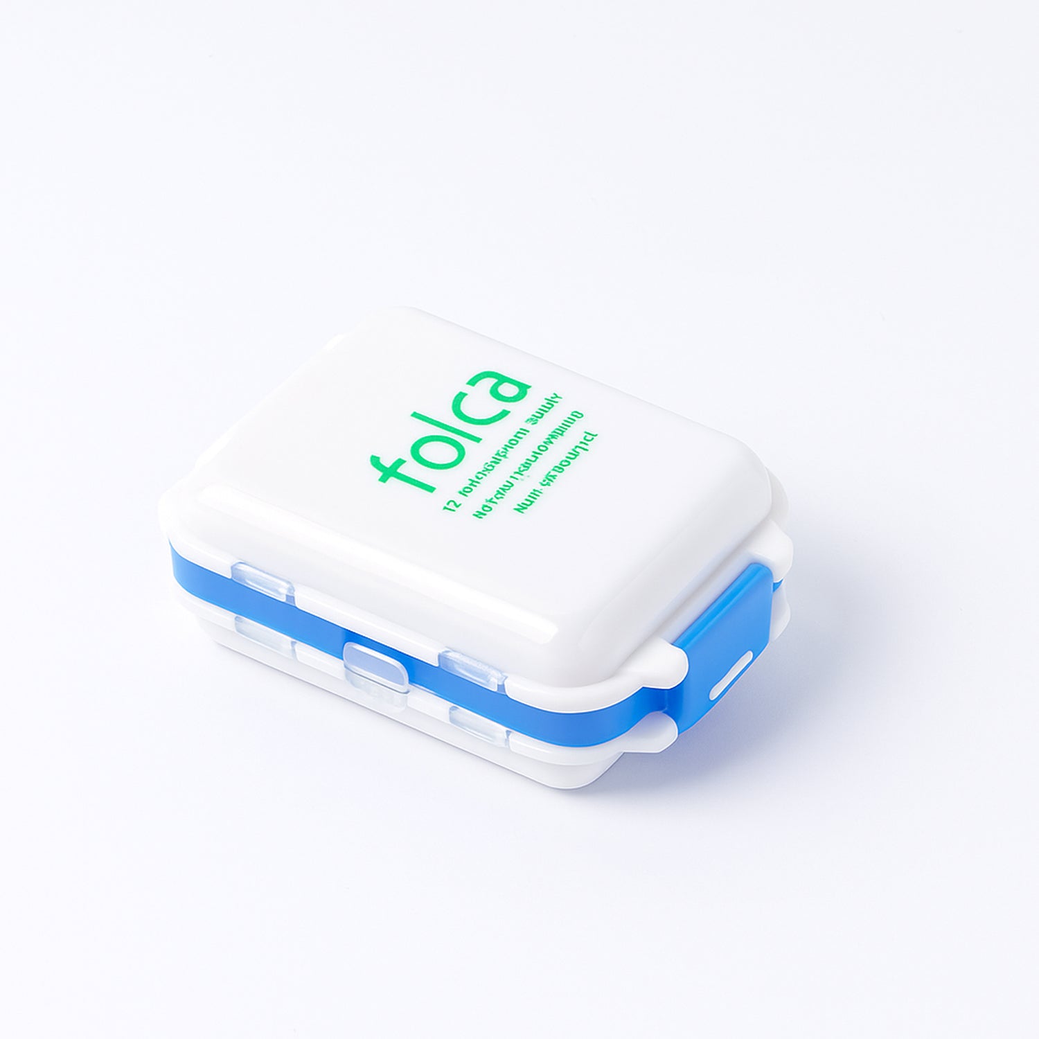 Portable Blue Dual-Sided Pill Organizer Box – 8-Compartment Pocket Medicine Case with Secure Snap Locks – Moisture-Resistant, BPA-Free Plastic Travel Storage for Daily Vitamins, Tablets and Small Essentials