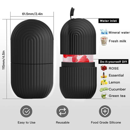 Face Ice Roller for Face Massager Reusable Silicone Ice Roller for Skin Tightening Puffiness Reduction and Facial Massage Black