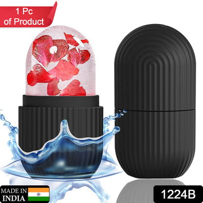 Face Ice Roller for Face Massager Reusable Silicone Ice Roller for Skin Tightening Puffiness Reduction and Facial Massage Black