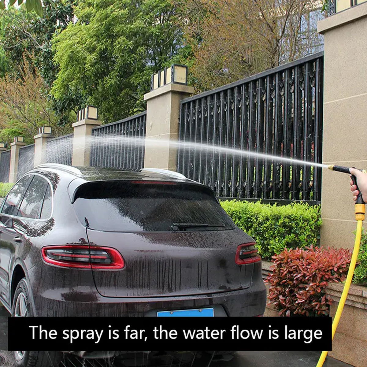 Plastic Body Water Spray Gun with Metal Trigger and Brass Nozzle | Adjustable Garden Hose Pipe Sprayer for Car Washing and Cleaning