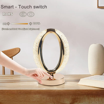 Touch Control Crystal Table Desk Lamp 3-way Dimmable Light
