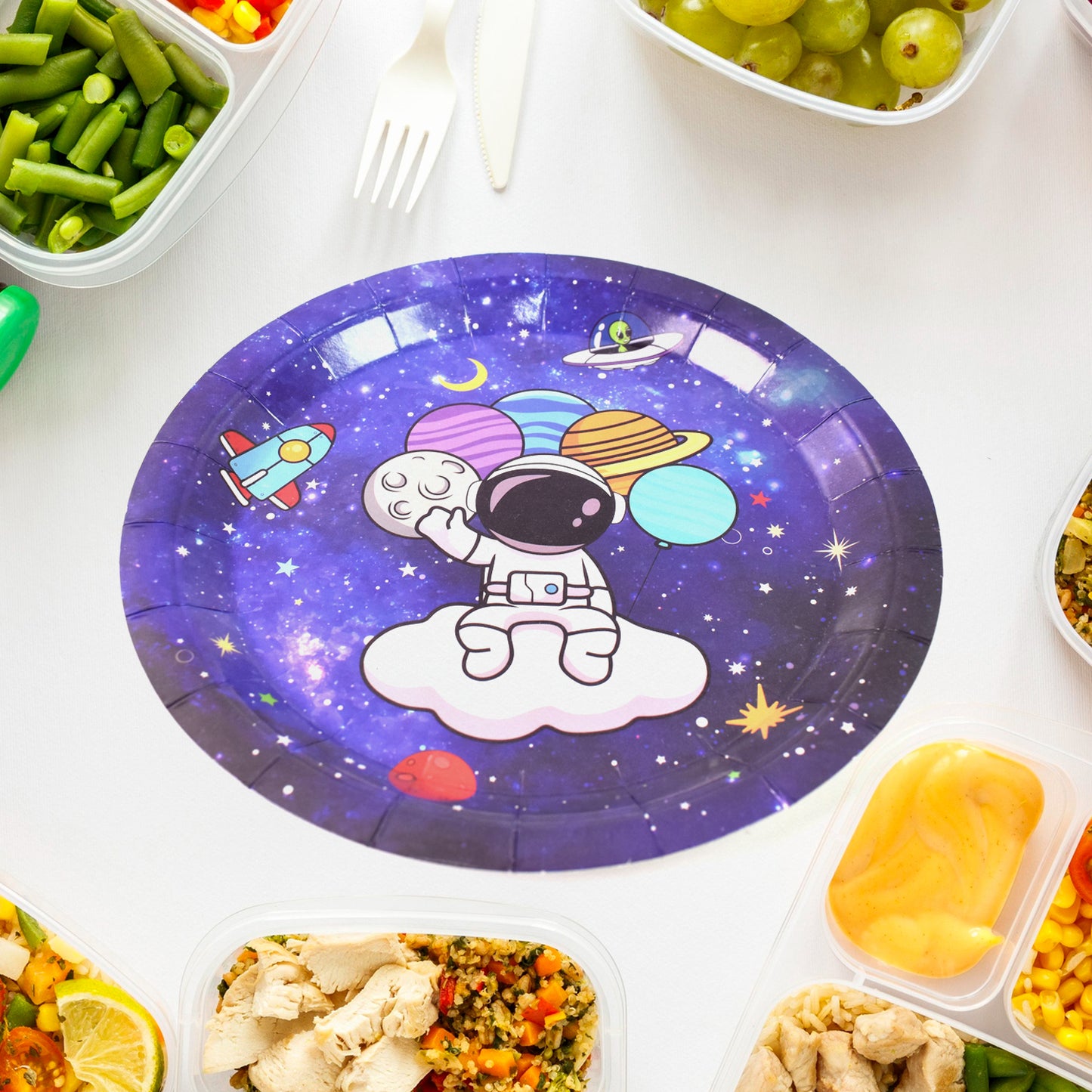 Round Disposable Happy Birthday Paper Plates Heavy Duty Party Serving Plates for Birthday Celebrations Cake Snacks and Food Pack of 10 Mix Design